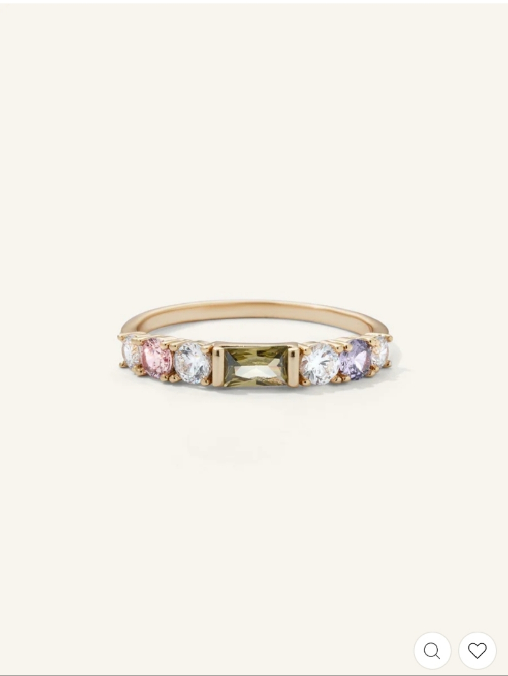 Olive & Piper Vale Gold Multi-Stone Stacking Ring